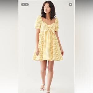 o.p.t Picnicker Dress Yellow Gold Mustard Gingham Picnic Swing Gumdrop Dress